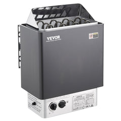 Sauna Heater, 6KW 220V Electric Sauna Stove, Steam Bath Sauna Heater with Built-In Controls, 3h Timer and Adjustable Temp for Max. 176-318 Cubic Feet, Home Hotel Spa Shower Use, FCC Certification
