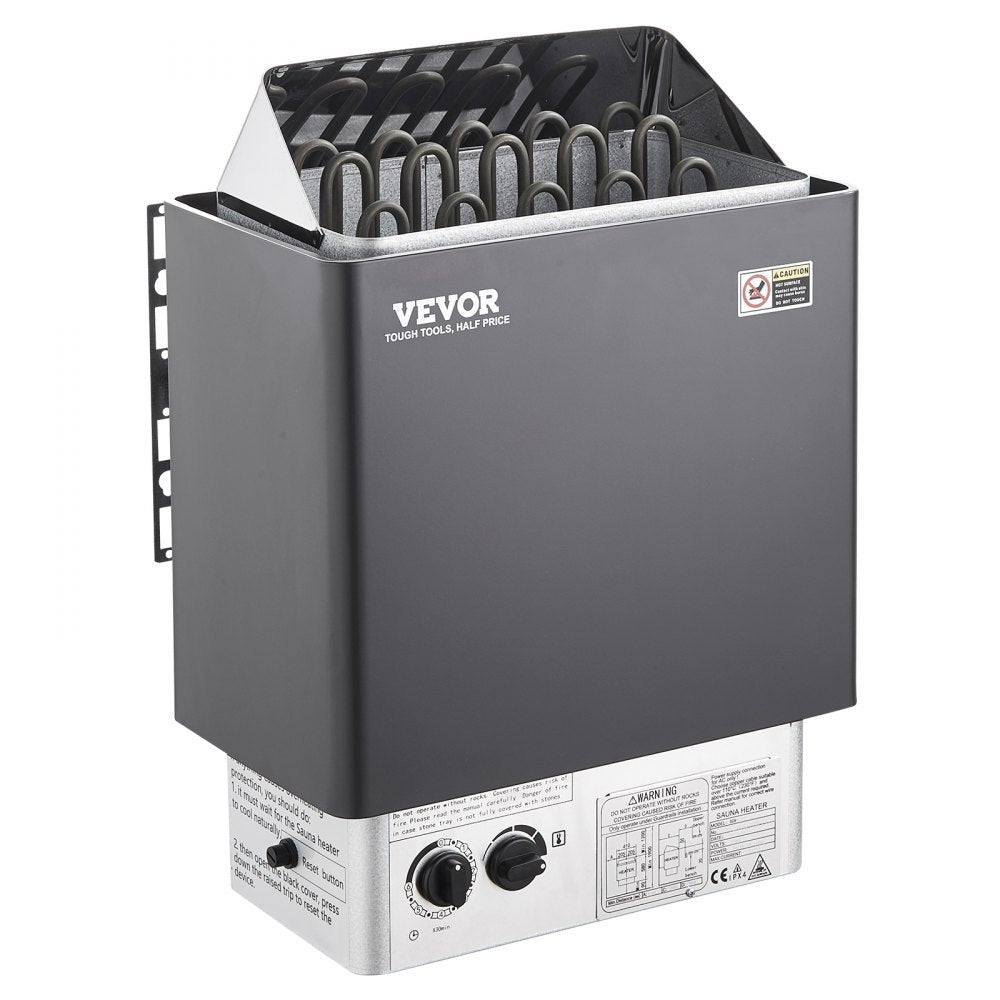 9KW Sauna Heater, Steam Bath Sauna Heater with Built-In Controls, Electric Sauna Stove, 3h Timer and Adjustable Temp for Max. 317-459 Cubic Feet, Home Hotel Spa Shower Use 220V, FCC Certification