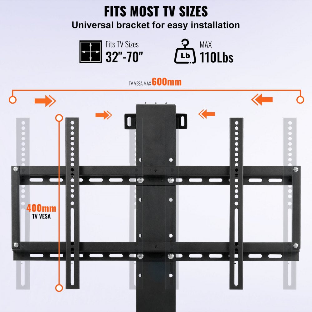Motorized TV Lift Stroke Length 31 Inches Motorized TV Mount Fit for Max.60 Inch TV Lift with Remote Control Height Adjustable 42-73 Inch,Load Capacity 132 Lbs