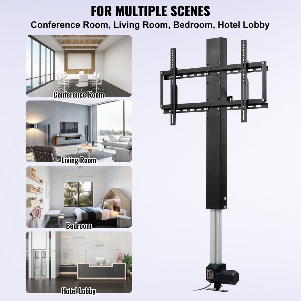 Motorized TV Lift Stroke Length 31 Inches Motorized TV Mount Fit for Max.60 Inch TV Lift with Remote Control Height Adjustable 42-73 Inch,Load Capacity 132 Lbs