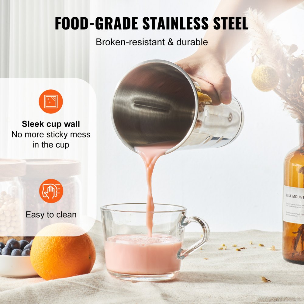 Milkshake Maker, 375W Electric Milkshake Machine, Single Head Drink Mixer Blender Machine, LED Intelligent Microswitch, 3-Speed Milkshake Mixer with 820 ml Stainless Steel Cup