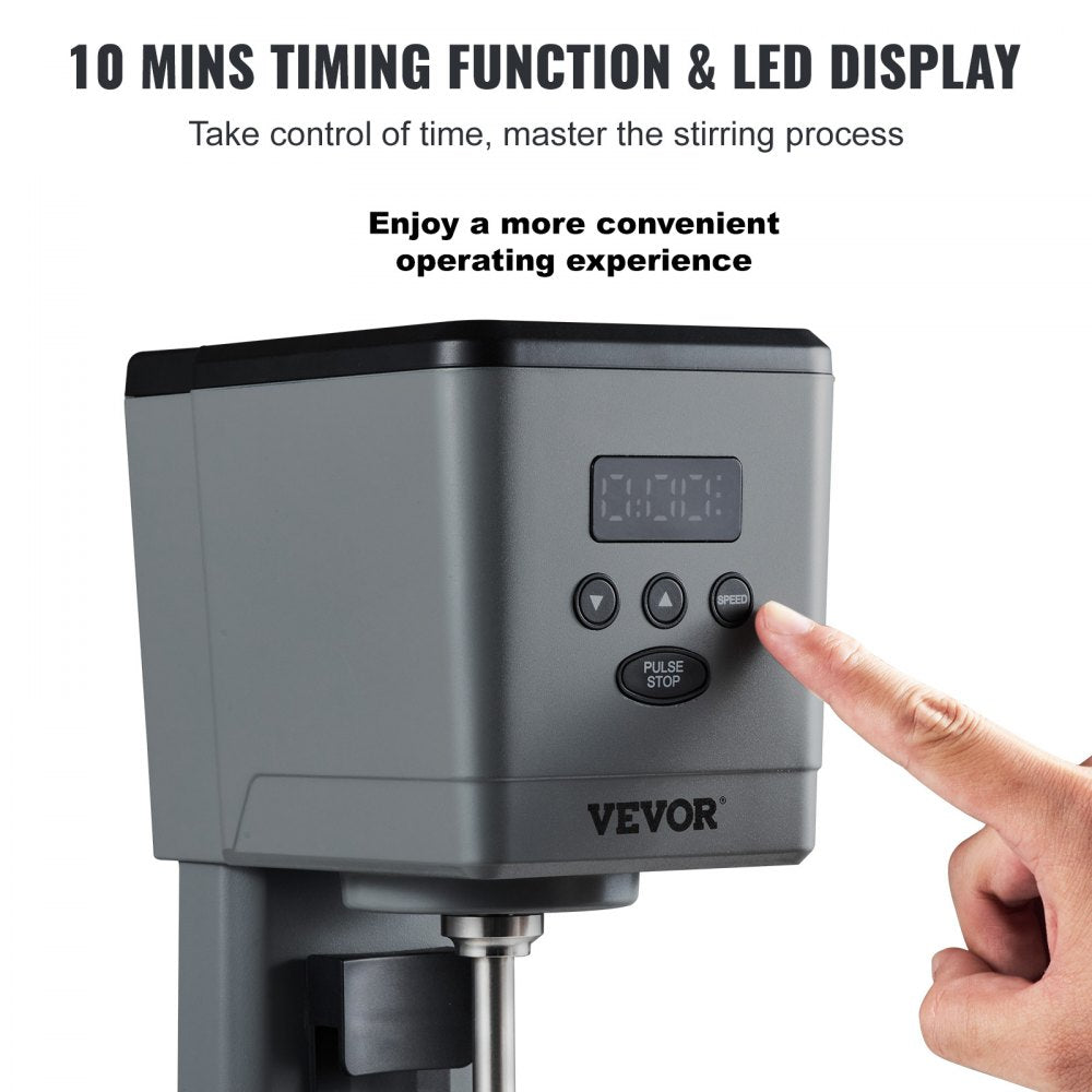 Milkshake Maker, 375W Electric Milkshake Machine, Single Head Drink Mixer Blender Machine, LED Intelligent Microswitch, 3-Speed Milkshake Mixer with 820 ml Stainless Steel Cup