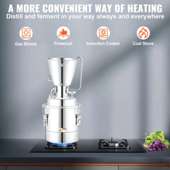 3 Gal Alcohol Distiller Machine Brewing Equipment DIY Whiskey Home Still