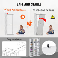 Media Storage Cabinet 9 Layers Adjustable DVD Shelves Holds 756 CDs White