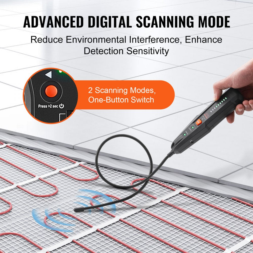 Bostome Underground Cable Locator with a display, LED flashlight, and dual scanning modes.