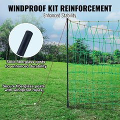 Bostome electric fence netting in portable mesh, 35 inches high by 164 feet long.