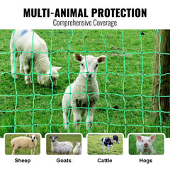Bostome electric fence netting in green, 35 inches tall and 164 feet long for livestock containment.
