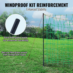 Bostome Electric Fence Netting in 50"x164' size with mesh and double-spiked posts for livestock.