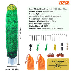 Bostome Electric Fence Netting in 50"x164' size with portable mesh for livestock containment.