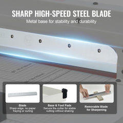 Paper Cutter 12" A4 Guillotine Paper Trimmer 400 Sheet Capacity Metal Base