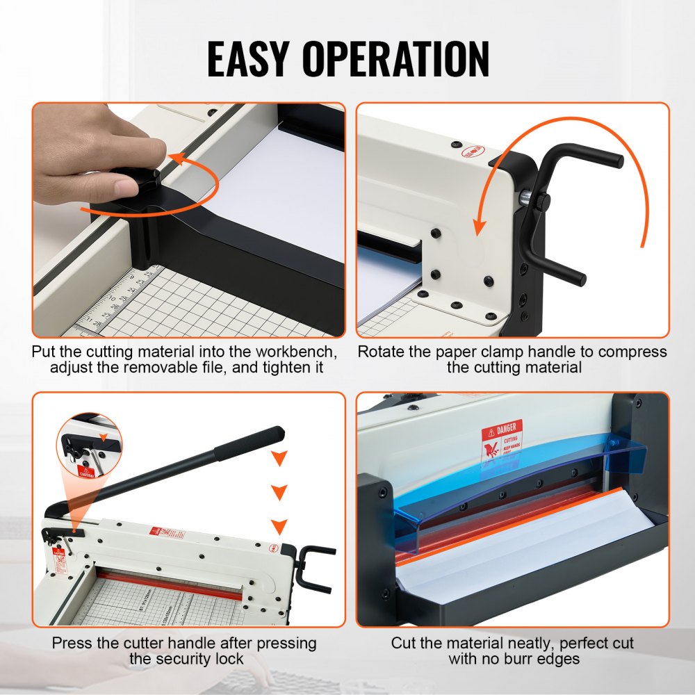 Paper Cutter 12" A4 Guillotine Paper Trimmer 400 Sheet Capacity Metal Base
