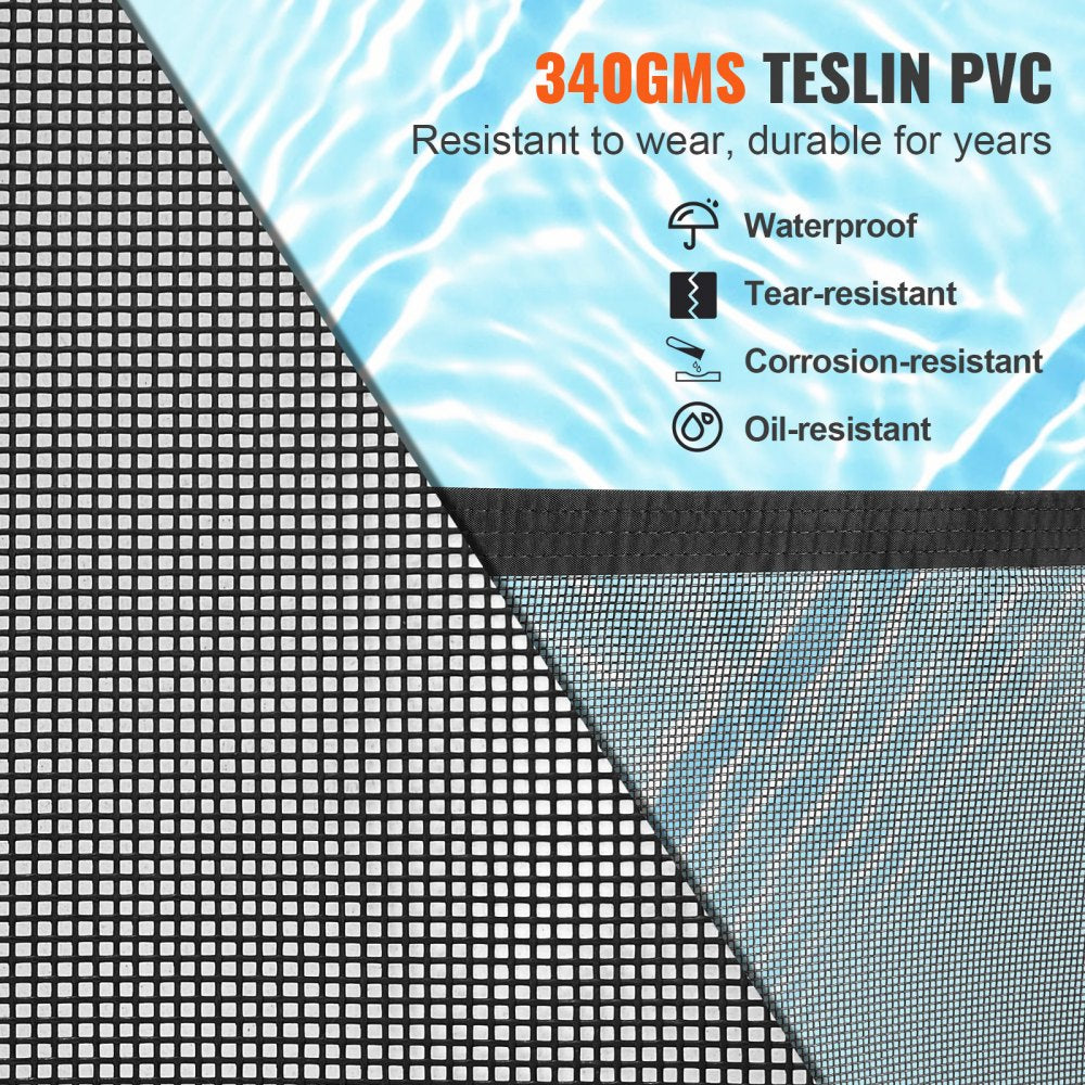 Pool Fence, 4 x 48 FT Pool Fences for Inground Pools, Removable Child Safety Pool Fencing, Easy DIY Installation Swimming Pool Fence, 340gms Teslin PVC Pool Fence Mesh Protects Kids and Pets