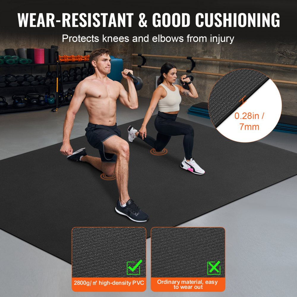 Exercise Mat, Non Slip High Density Premium Yoga Mat, Exercise Yoga Mat for Men & Women, Fitness & Exercise Mat with Bag & Carry Strap, for All Types of Home Yoga, Pilate & Floor Workout (9x6ft)