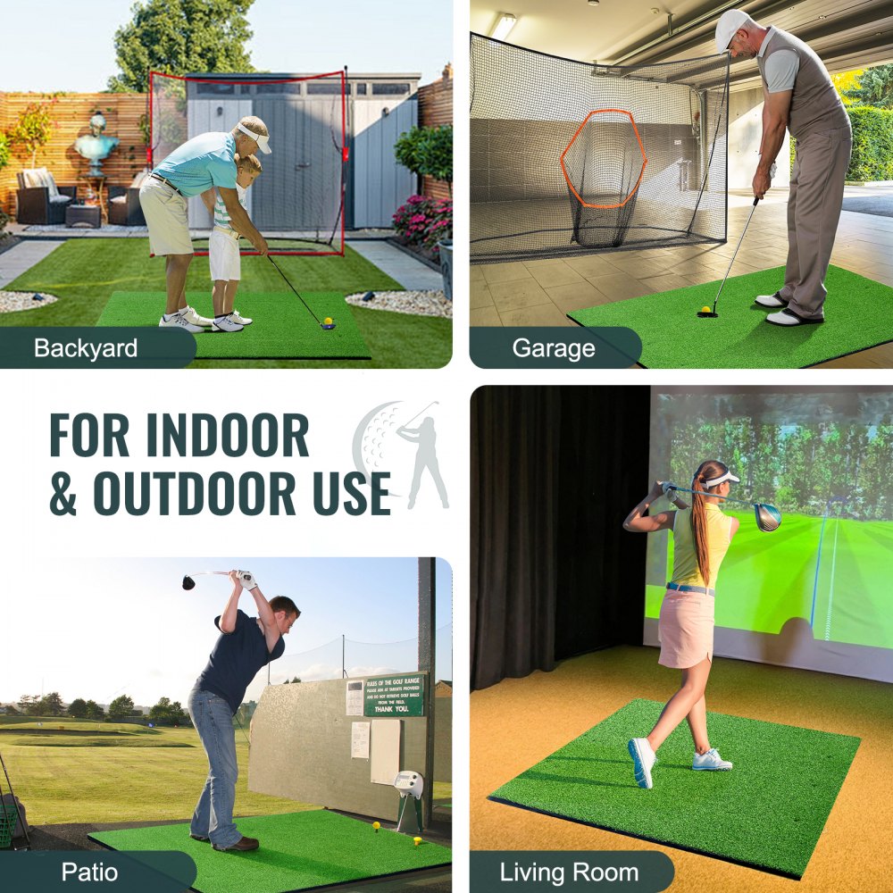 5x4ft Golf Hitting Mat Turf Golf Training Aid Indoor Outdoor Practice