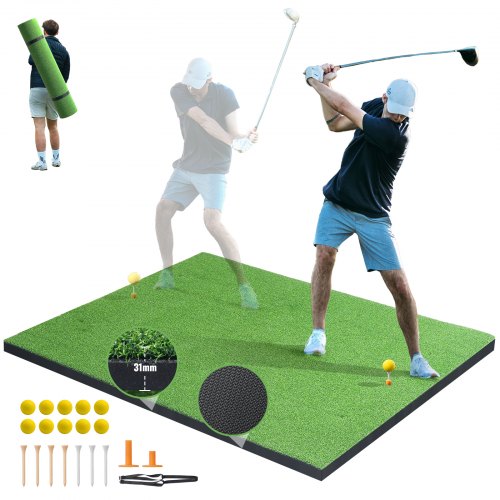 5x4ft Golf Hitting Mat Turf Golf Training Aid Indoor Outdoor Practice