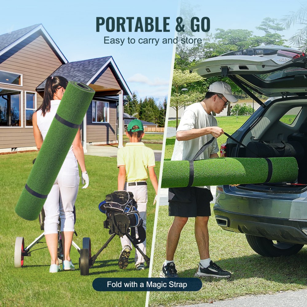 5x4ft Golf Hitting Mat Turf Golf Training Aid Indoor Outdoor Practice