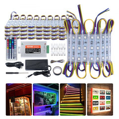 80PCS LED Storefront Lights, 41 ft, LED Module Lights, 5050 SMD 3-LED RGB Color Changing Window Lights with Remote Control for Business Store Window Advertising Letter Signs, IP68 Waterproof