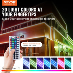 80PCS LED Storefront Lights, 41 ft, LED Module Lights, 5050 SMD 3-LED RGB Color Changing Window Lights with Remote Control for Business Store Window Advertising Letter Signs, IP68 Waterproof