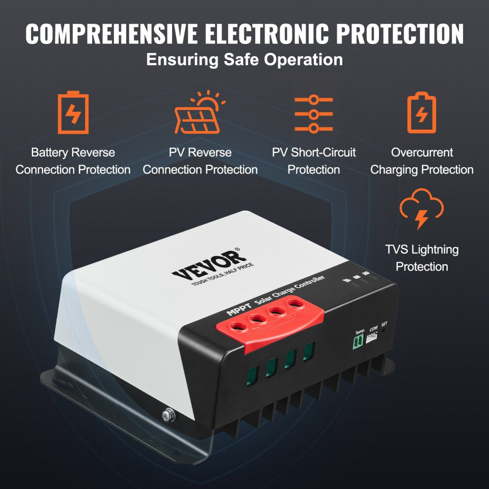 Bostome 40A MPPT solar charge controller with Bluetooth module for 12V/24V systems.