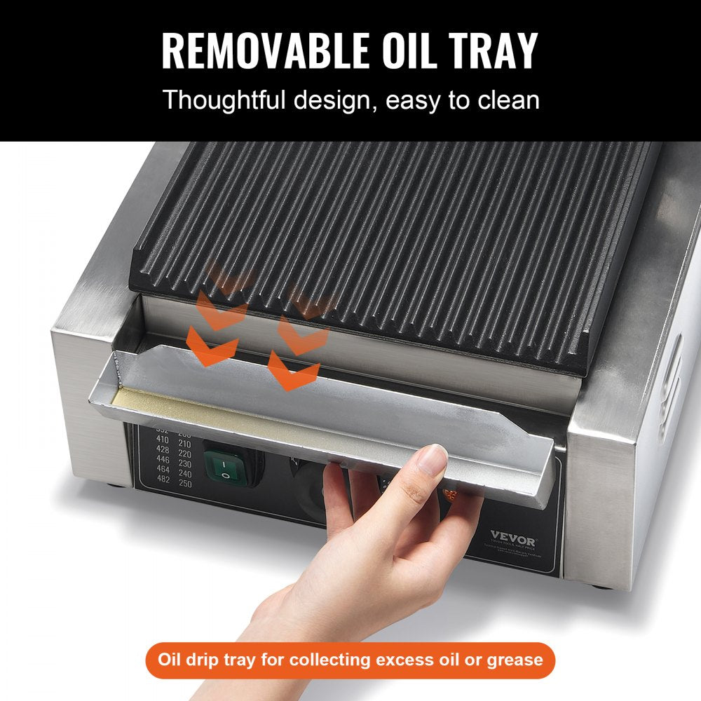 Commercial Panini Press Grill Electric Sandwich Maker Griddle Plate 9"x9"
