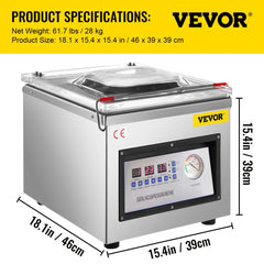 Chamber Vacuum Sealer DZ-260C Kitchen Food Chamber Vacuum Sealer, 110V Packaging Machine Sealer for Food Saver, Home, Commercial Using