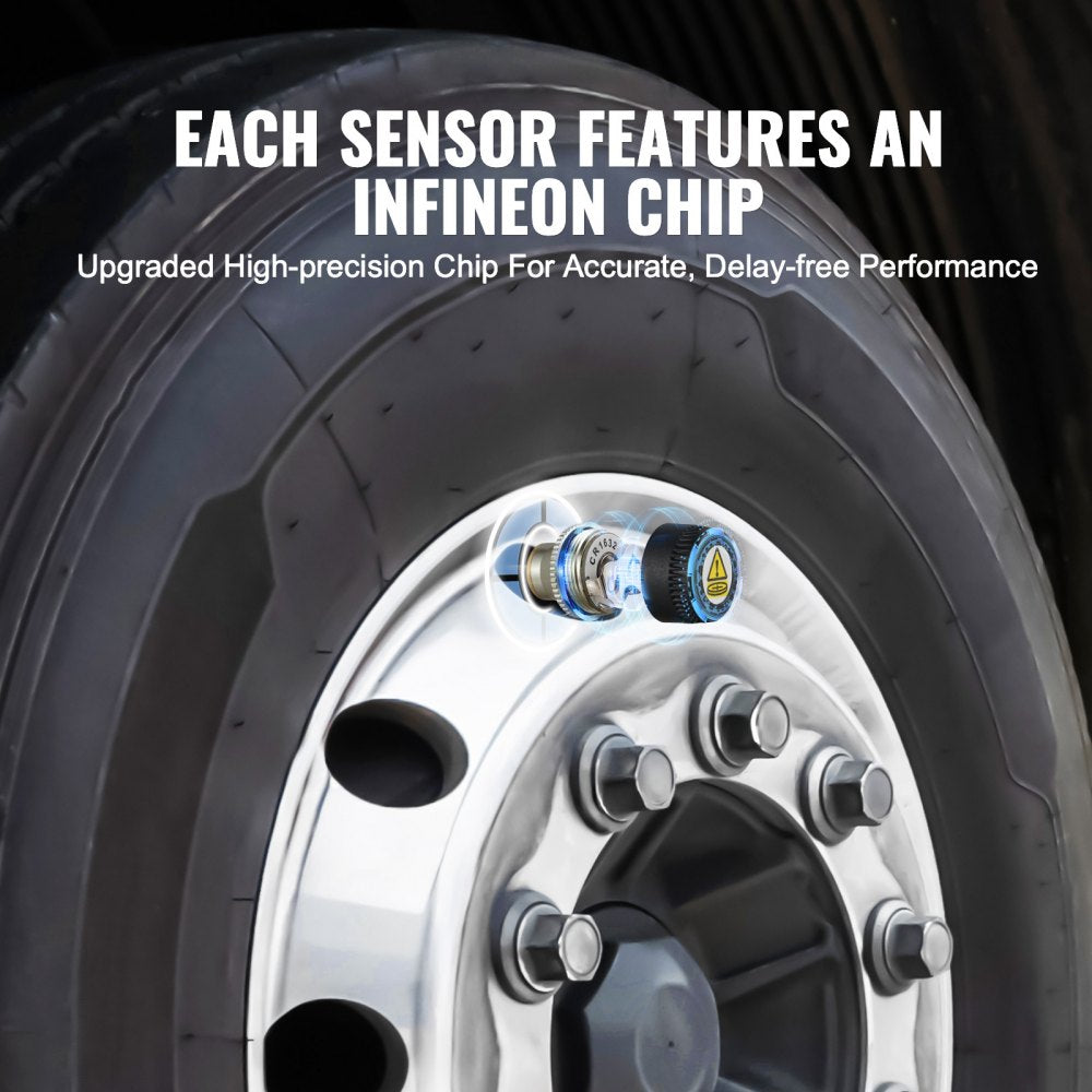 RV Tire Pressure Monitoring System Real Time Trailer TPMS 6 Sensors