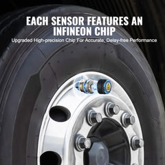 RV Tire Pressure Monitoring System Real Time Trailer TPMS 6 Sensors