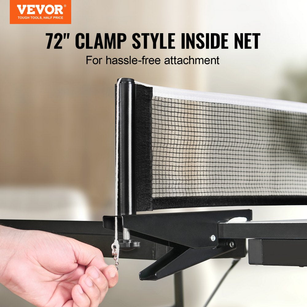 Ping Pong Table Foldable Table Tennis Game Table Indoor with Clamp Net