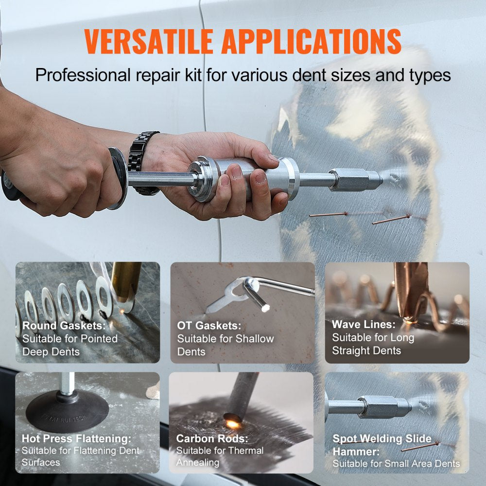 Stud Welder Dent Repair Kit, 3KW Spot Welder Dent Puller with 6 Welding Modes, Auto Body Spot Welding Dent Puller Machine & 16 Types of Welding Accessories for Car, Truck, Motorcycle Dent Repair
