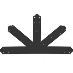 Gable Plate, Black Powder-Coated Truss Connector Plates, 12:12 Pitch Gable Bracket, 4 mm / 0.16" Steel Truss Nail Plates, Decorative Gable Plate with Bolts for Wooden Beam Use