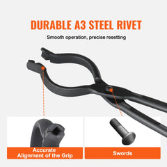 Blacksmith Tongs, 18” V-Bit Bolt Tongs, Carbon Steel Forge Tongs with A3 Steel Rivets, for Long, Irregular, and Nail-shaped Forgings, for Beginner and Seasoned Blacksmiths and Bladesmiths