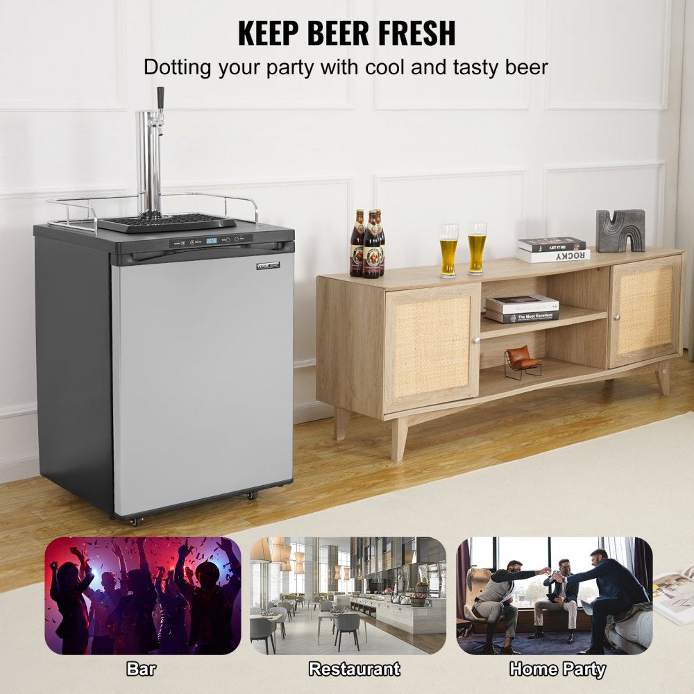 Beer Kegerator Draft Beer Dispenser Full Size Keg Refrigerator Single Tap