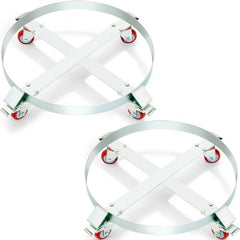 2PCS 55 Gallon Heavy Duty Drum Dolly, 1000 lbs Load Capacity, Barrel Dolly Cart Drum Caddy, Non Tipping Hand Truck Capacity Dollies with Steel Frame 4 Swivel Casters Wheel, for Drum Handling