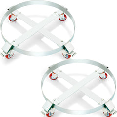 2PCS 55 Gallon Heavy Duty Drum Dolly, 1000 lbs Load Capacity, Barrel Dolly Cart Drum Caddy, Non Tipping Hand Truck Capacity Dollies with Steel Frame 4 Swivel Casters Wheel, for Drum Handling