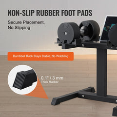 Adjustable Dumbbell Stand, Home Fitness Rack and Stand with Media Rack, Safe and Convenient Dumbbell Weight Holder, Compact Dumbbell Storage Rack Perfect for Home Gym Strength Training