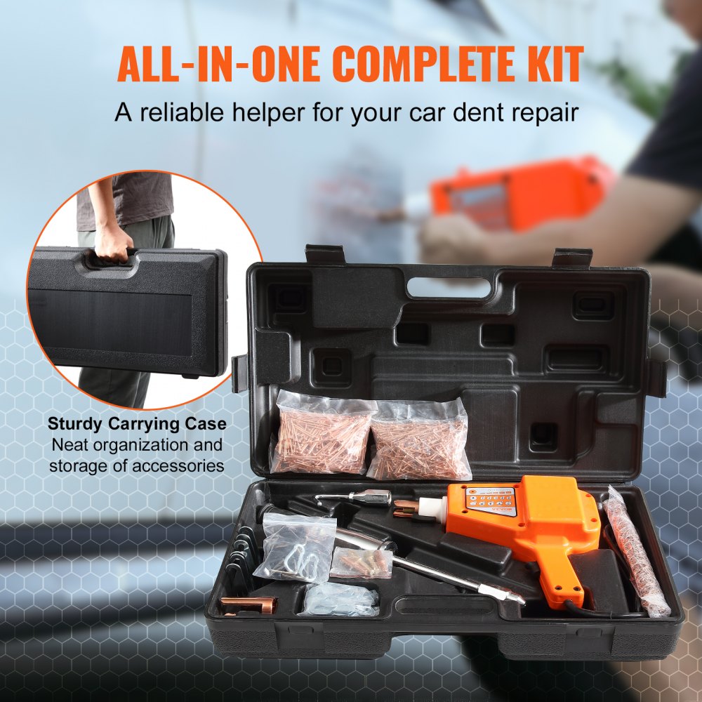 Stud Welder Dent Repair Kit, 800W Spot Welder Stud with 5 Welding Mode, Auto Body Dent Welder Repair Machine with 13 Types of Welding Accessories for Car, Truck, Motorcycle Dent Repair