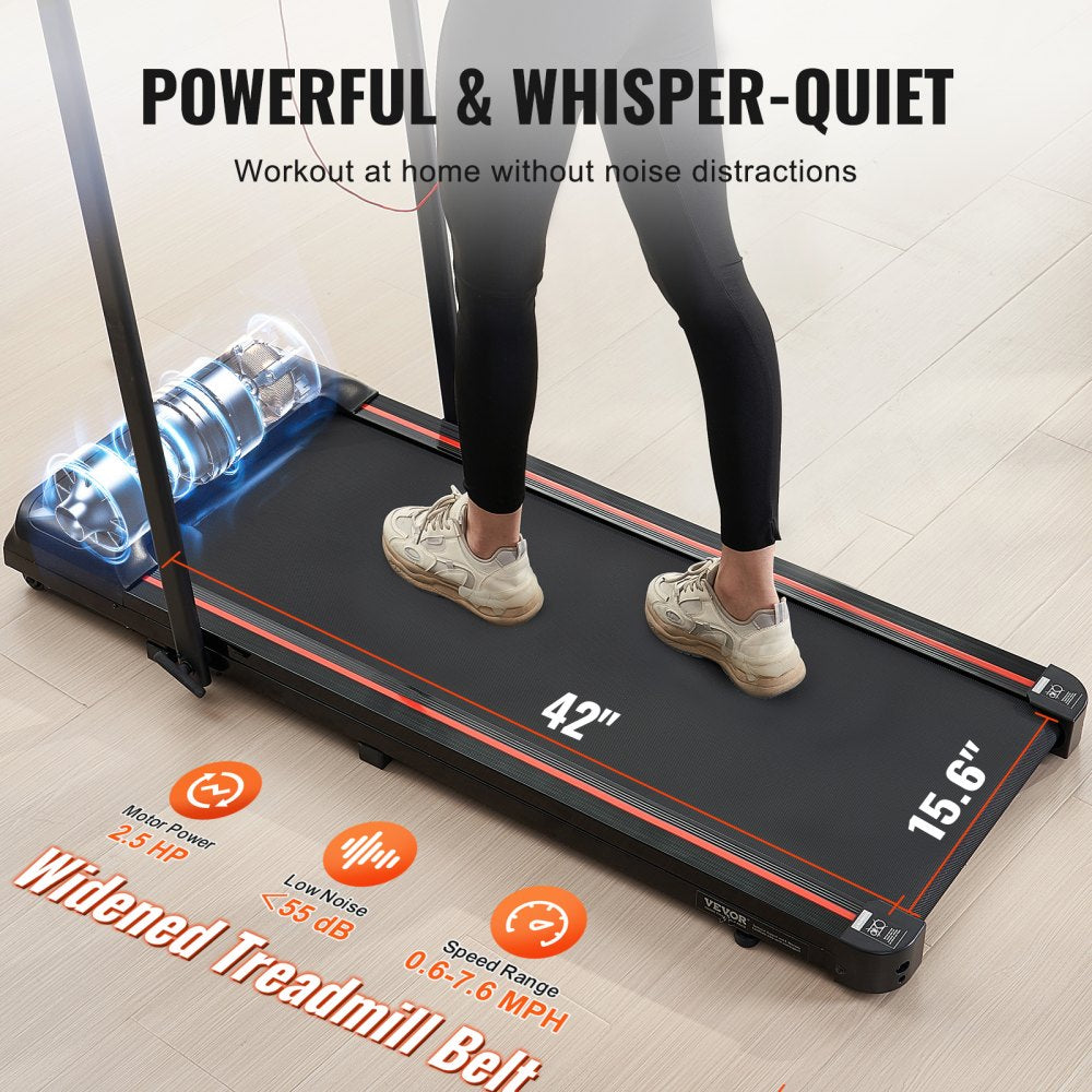 Walking Pad Under Desk Treadmill with Handle Bar for Home Office