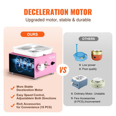 Mini Pottery Wheel Electric Ceramic Wheel Machine 0-320RPM Speed Pink
