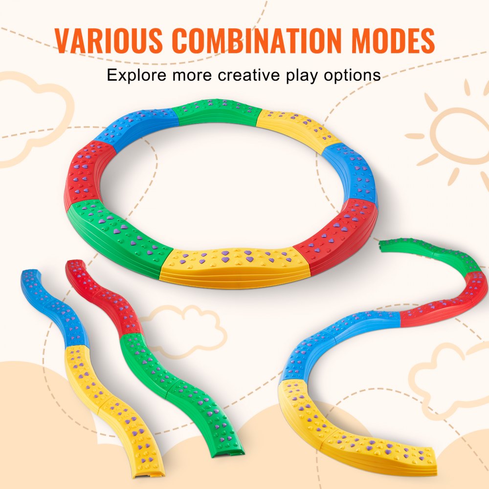Kids Balance Beam Stepping Stones Gymnastics Children Balance Board 8 PCS