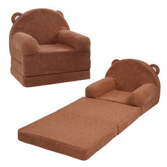 Kids Couch, 2-in-1 Toddler Chairs Comfy, Toddler Couch Sofa Bed Fold Out, Convertible Sofa to Lounger, Kids Chair Seat Playroom Furniture for Kids Girls & Boys, Brown