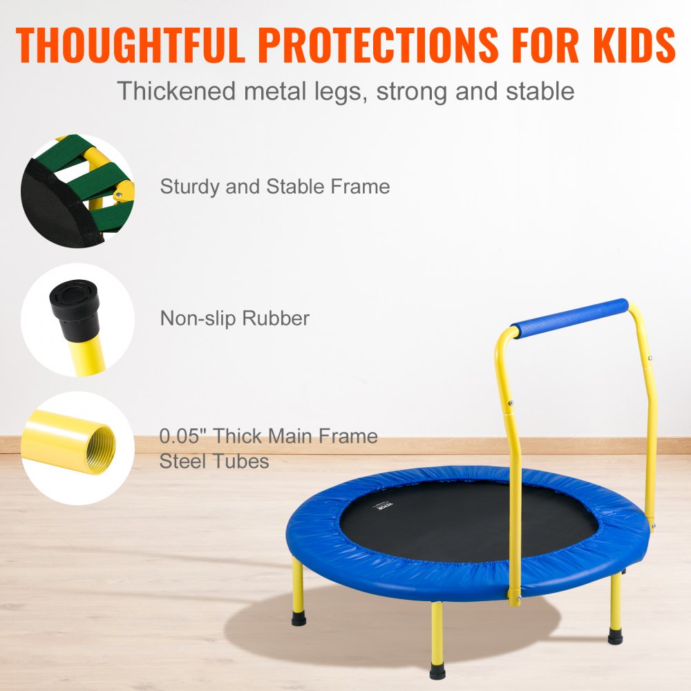 3FT Trampoline for Kids Indoor/Outdoor Foldable Baby Toddlers Trampoline