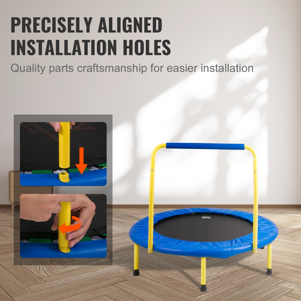 3FT Trampoline for Kids Indoor/Outdoor Foldable Baby Toddlers Trampoline