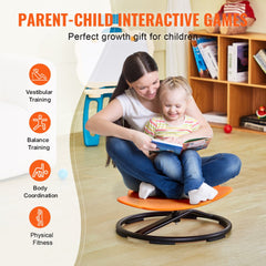 Elephant Kids Swivel Chair, 220 LBS Capacity, 360° Spinning Chair, Autistic Kids Sensory Toy Chair with Non-Slip Metal Base, Toddler Sit and Spin Chair for Coordination Balance Focus Orange