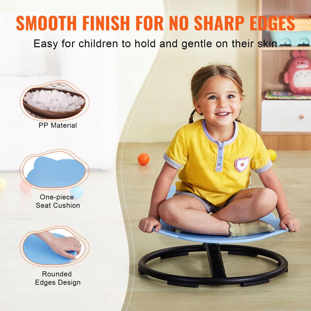 Elephant Kids Swivel Chair, 220 LBS Capacity, 360° Spinning Chair, Autistic Kids Sensory Toy Chair with Non-Slip Metal Base, Toddler Sit and Spin Chair for Coordination Balance Focus Blue