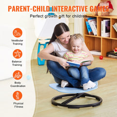 Elephant Kids Swivel Chair, 220 LBS Capacity, 360° Spinning Chair, Autistic Kids Sensory Toy Chair with Non-Slip Metal Base, Toddler Sit and Spin Chair for Coordination Balance Focus Blue
