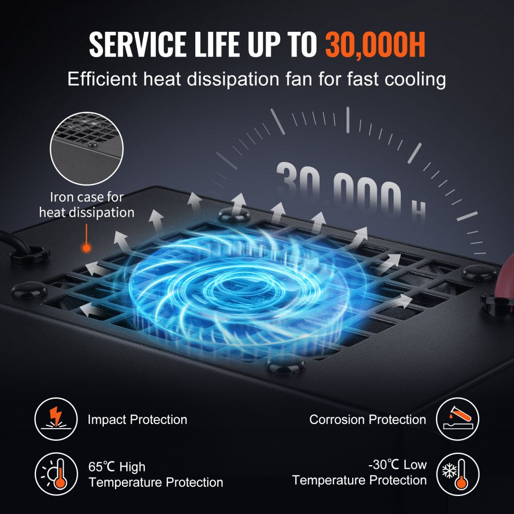 Bostome 60W CO2 laser power supply with cooling fan and labeled ports for easy connections.