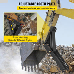 32 inch Backhoe Excavator Thumb Attachments Weld On Adjustable Boom Tractor Excavator 1/2Inch Teeth Thick Steel Plate Assembly 12MM Bolt-On Design
