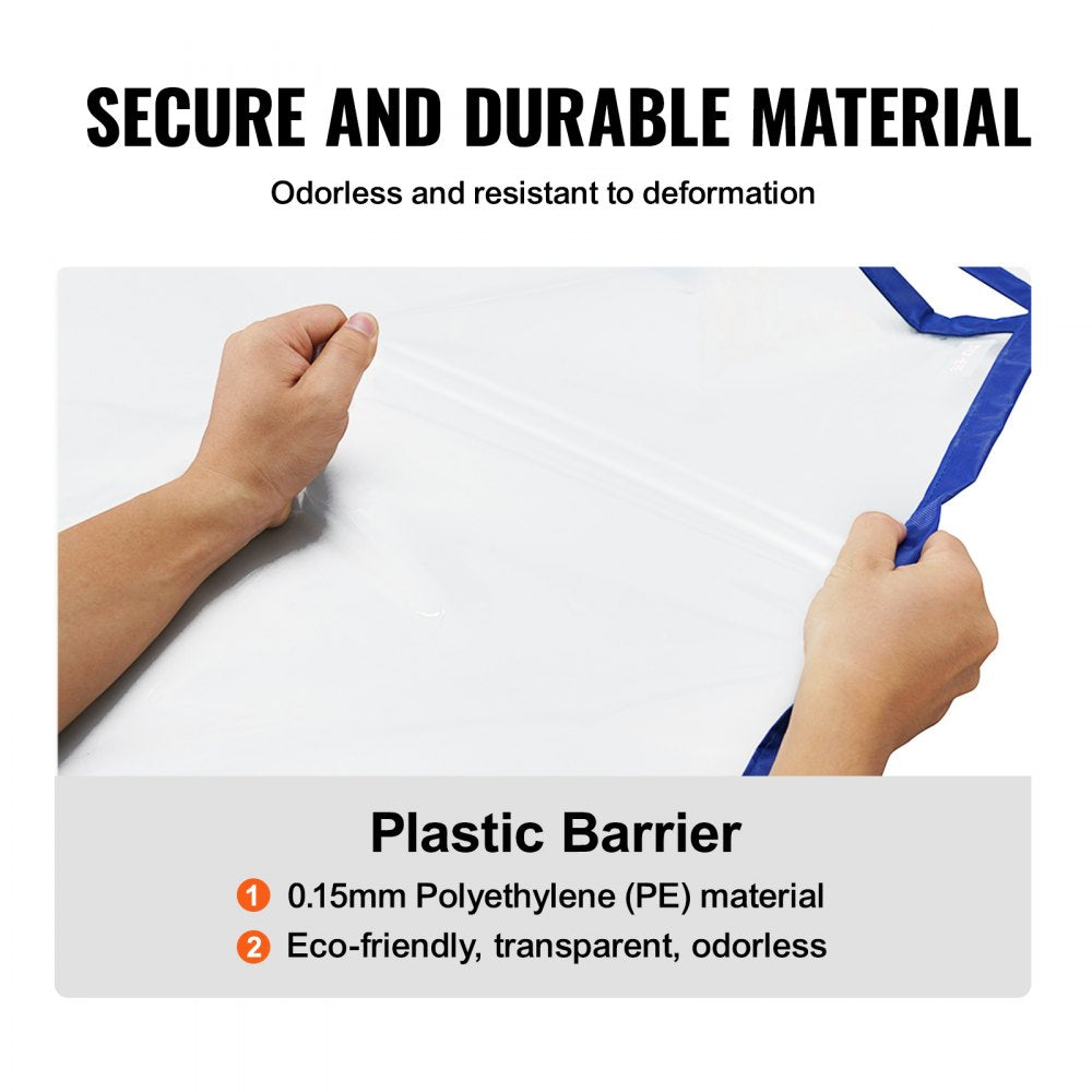 Dust Barrier, 8.5 x 5 Ft Dust Barrier Door Kit, with Magnetic Self-Closing Zipper, PE Construction Door Cover for Dust Containment, Reusable Dust Protection Wall for Living Room Bathroom Remodel