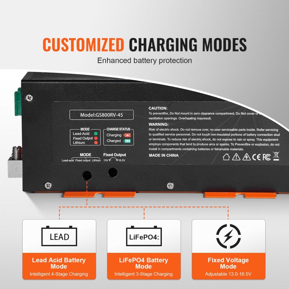 RV Converter 45 Amp 110V AC to 12V DC RV Power Converter Battery Charger