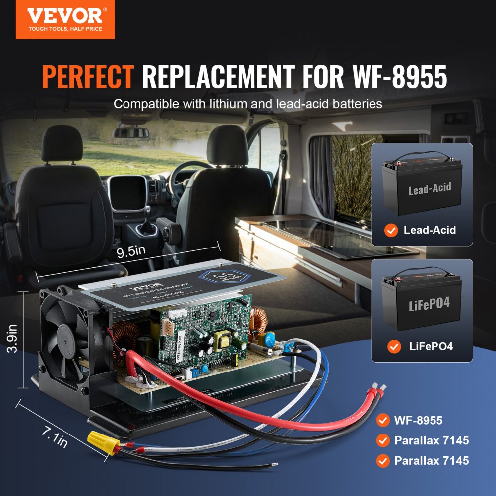 WF-8955-AD-MBA Main Board Assembly 55 Amp RV Converter Replacement Unit